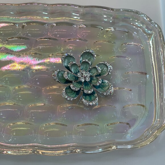 Pretty Mod Large Blue Crystal Peacock Fashion Brooch - Picture 10 of 16